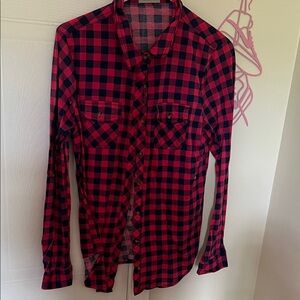 Passport Red and Black Button Down Shirt